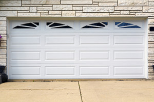 double white american garage door