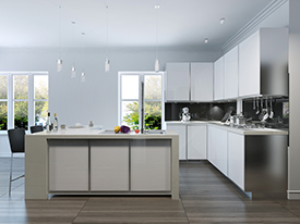 Modern design kitchen interior.3d render